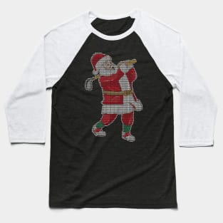 Golfing Santa Claus Golf Golfer Christmas Knit Pattern Baseball T-Shirt